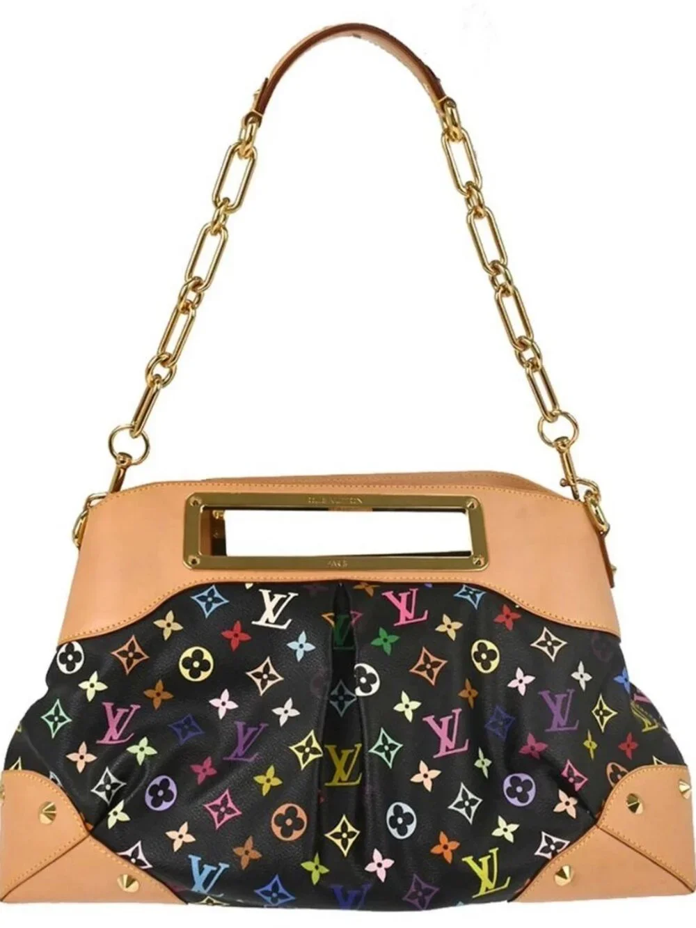 Louis Vuitton Black Multicolor Judy GM 2way Handbag M40254
